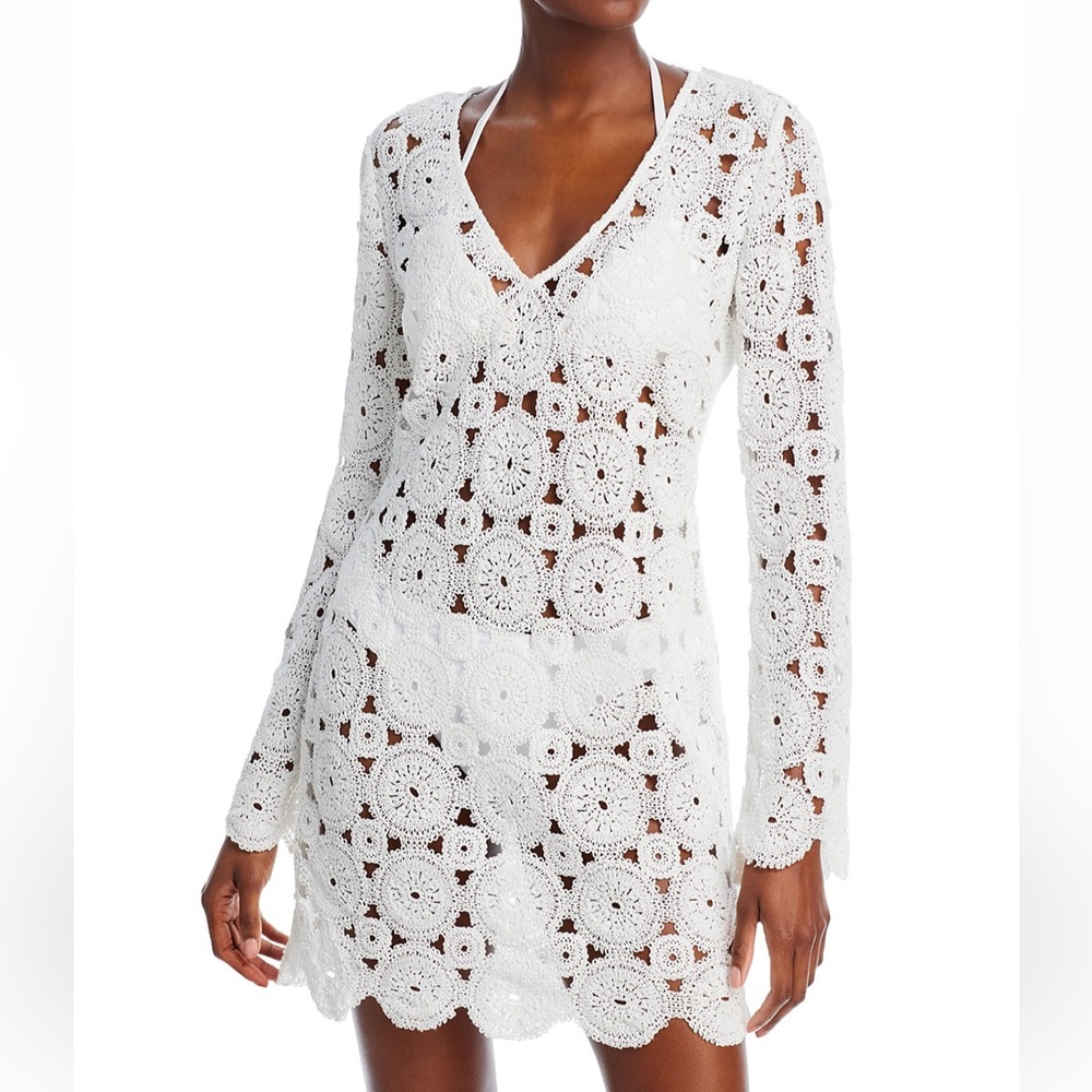 Aqua by Bloomingdale’s - White Crochet Coverup Dress